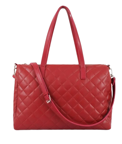Fantasy Maroon Quilted Carryall Tote Bag